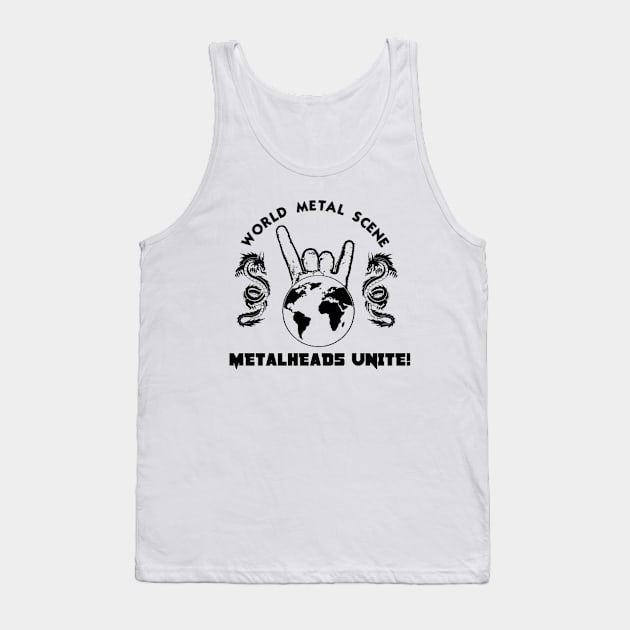 Blk Metalheads Unite Tank Top by WMS2018